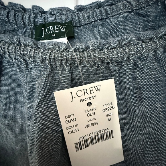 J. Crew Factory Chambray Cap Sleeve Top Size M NWT - Picture 8 of 10
